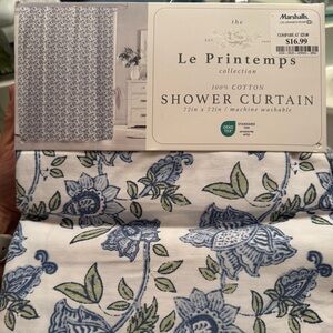 (2) Le Printemps Collection Shower Curtains 72”x72”